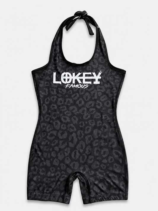 Black Leopard Print Romper