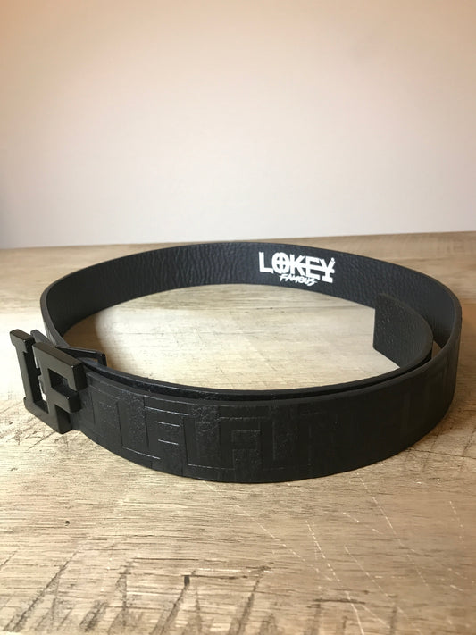 Lokey Famous Designer Belt (black w/black buckle)